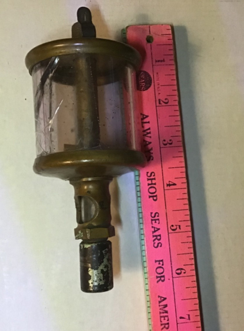 Lunkenheimer Brass Oiler Sentinel No.3 Hit&Miss gas Engine~Glass Crack Sold ASIS