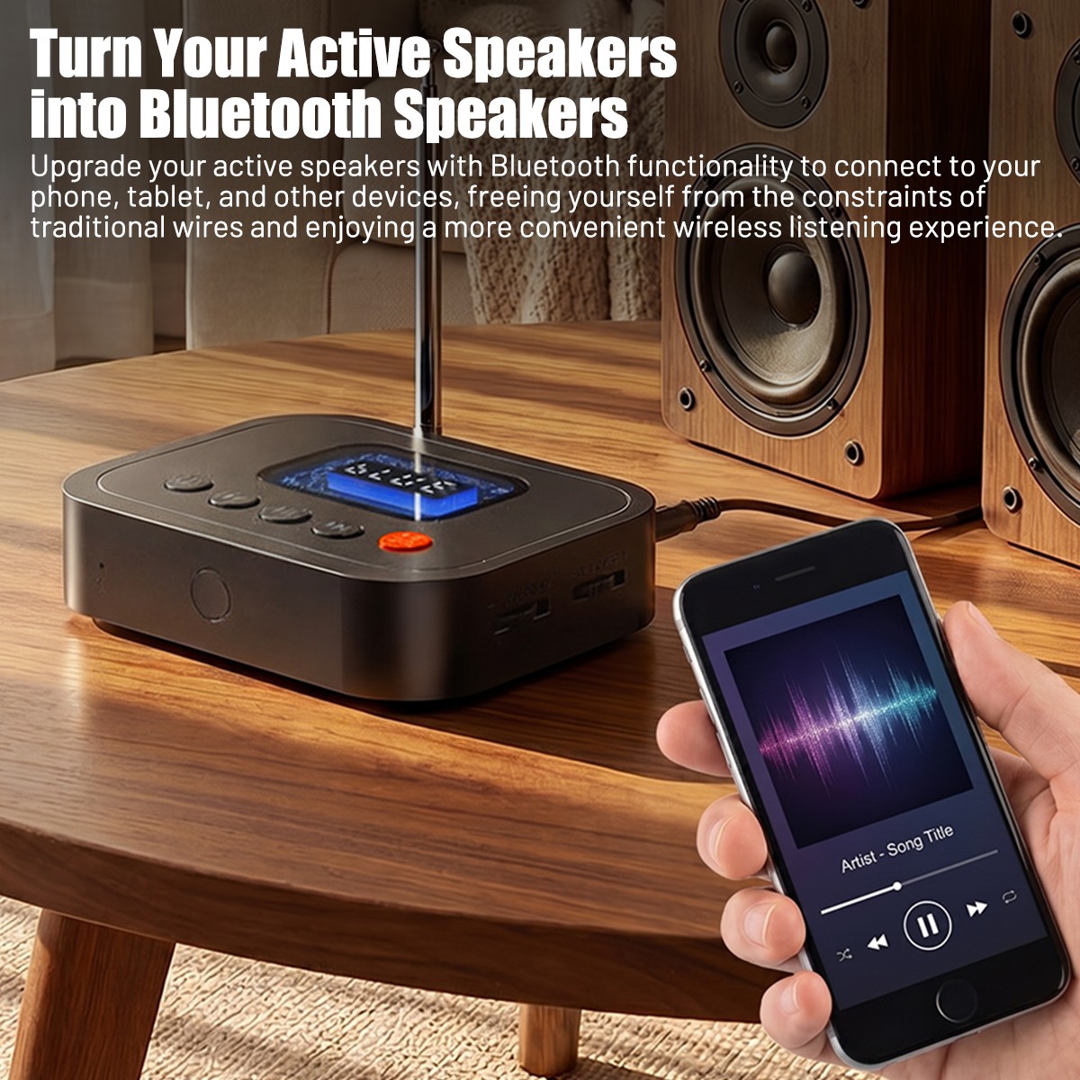 Bluetooth 6.0 Transmitter Receiver 2 IN 1 Wireless Audio 3.5mm Jack Aux Adapter