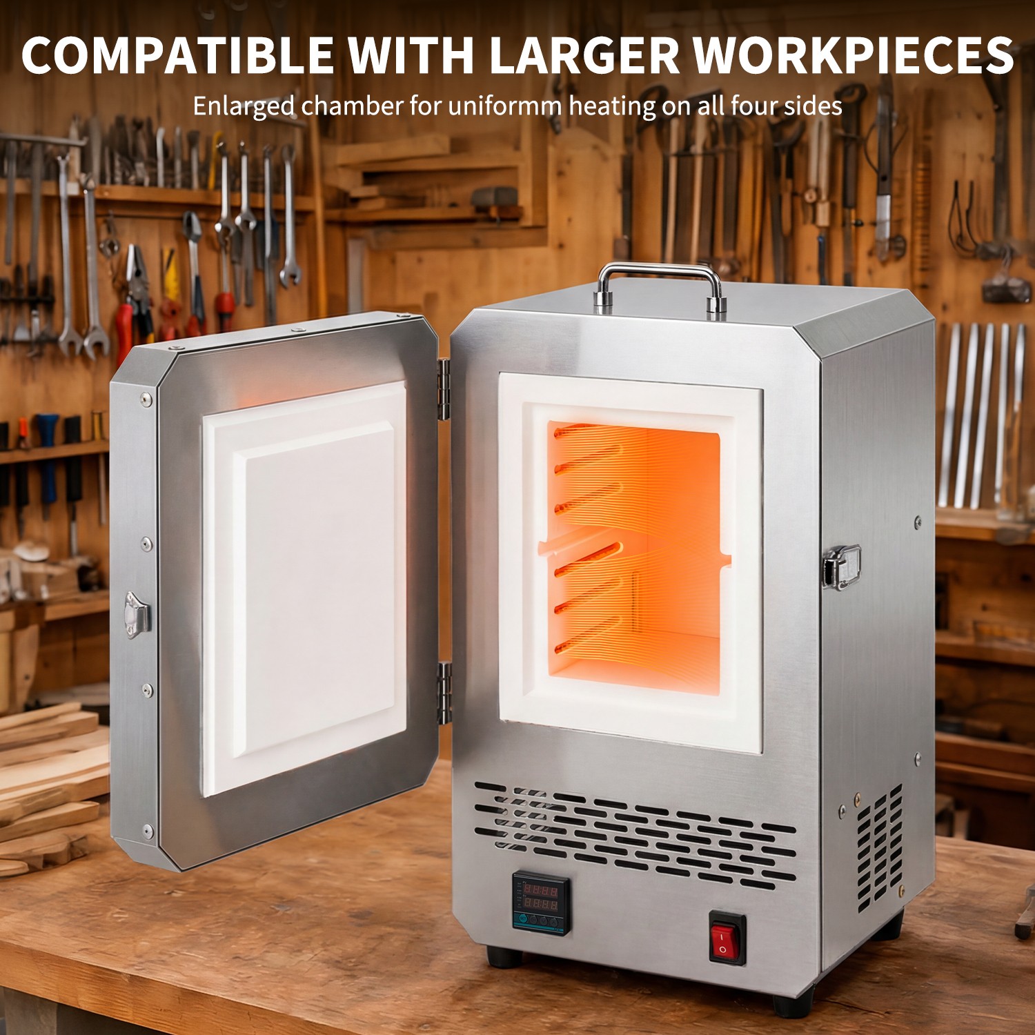 Tabletop Kiln Melter Furnace Electric Kiln 1500W 2192℉ for Wax Casting Clay DIY
