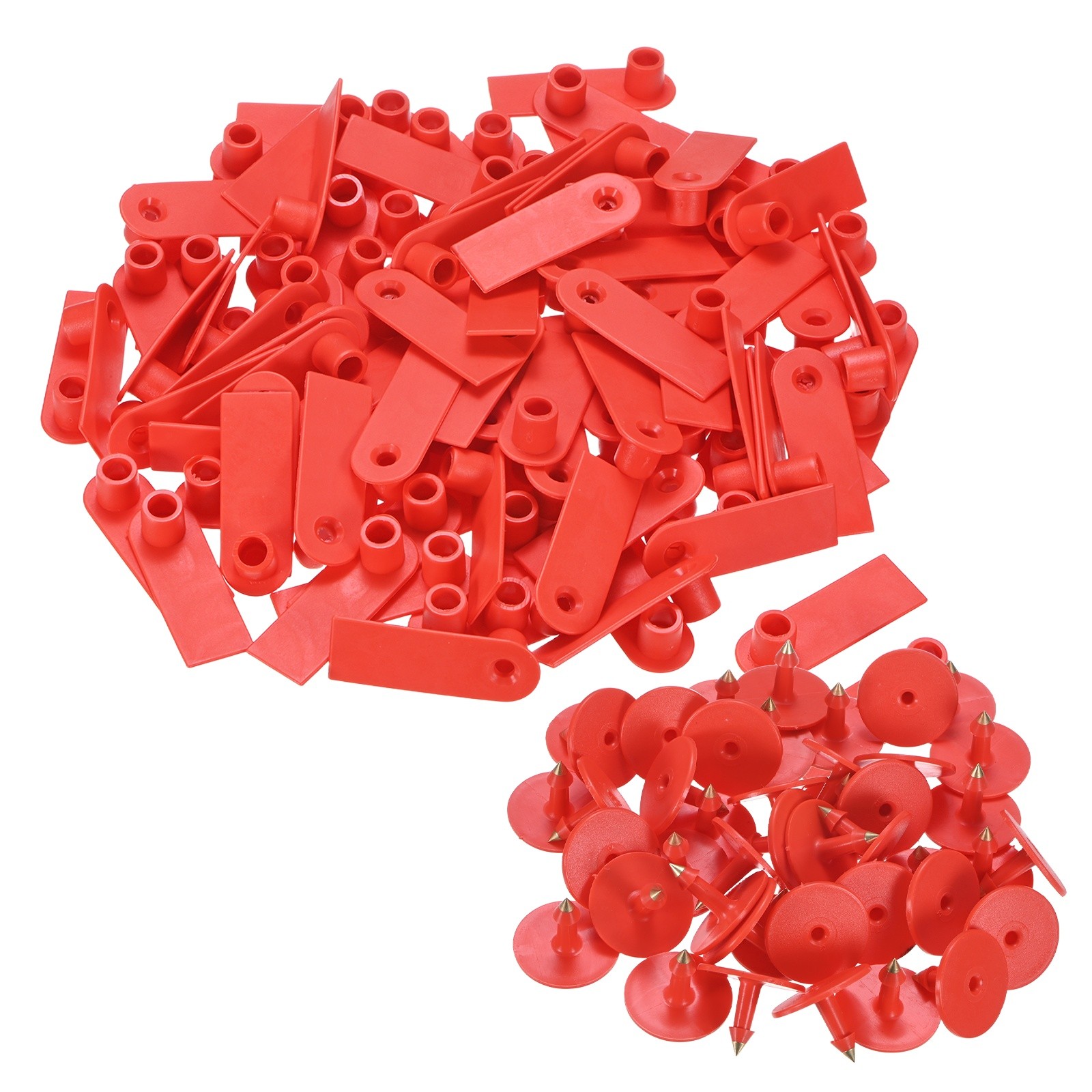 100-Pack Sheep Ear Tags, TPU Blank Livestock Ear Tags [Red]