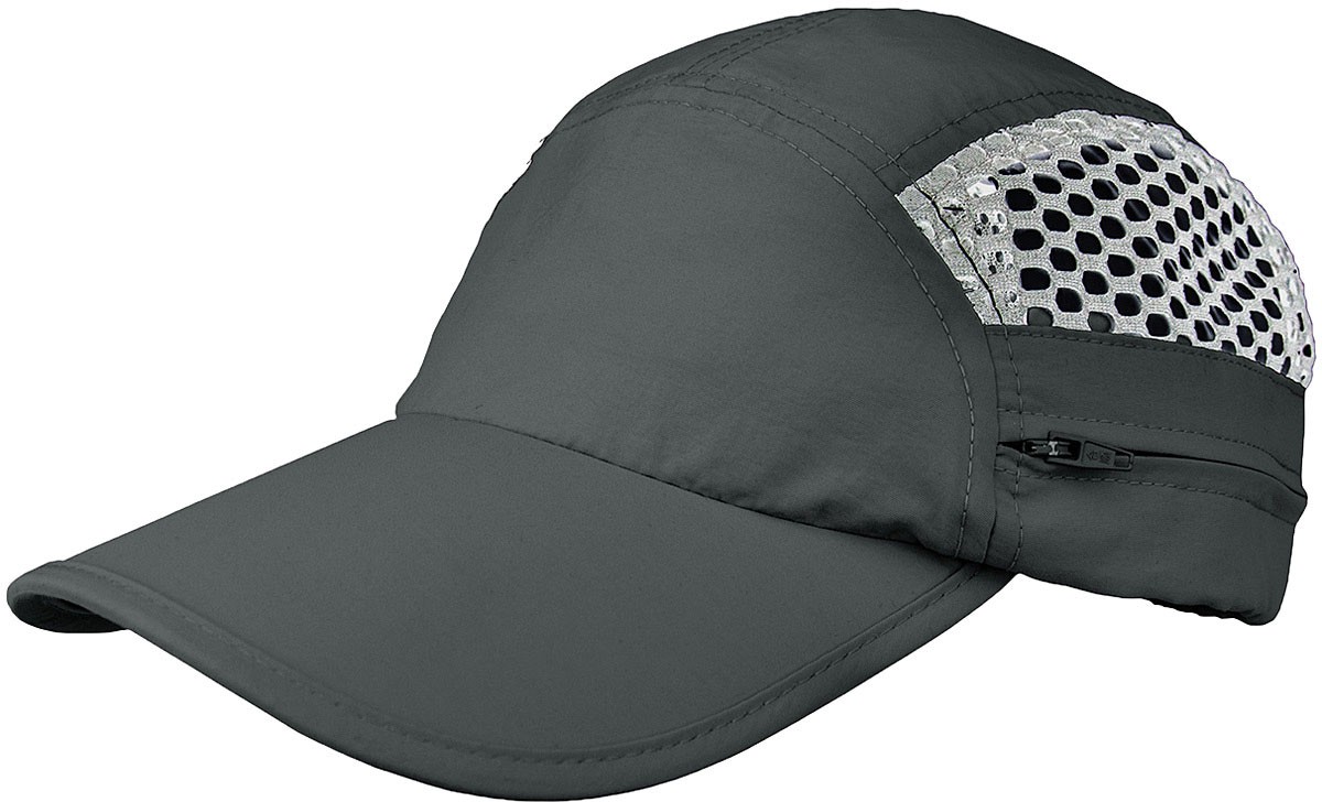 Mega Cap Woody Charcoal Nylon Cycling Cap with UV Protection & Hidden Neck Flap