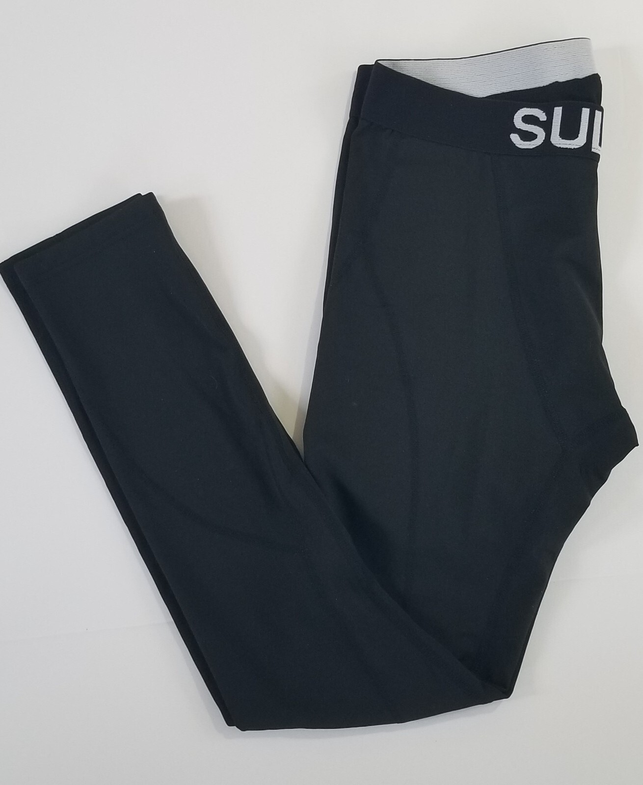 SULLO Men's Compression Pants Black Size Small