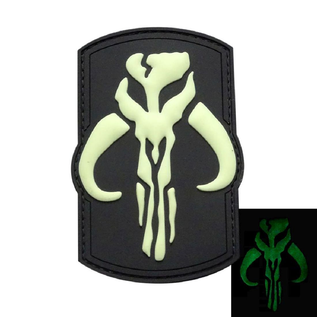 Mandalorian Bounty Hunter BOBA Patch (PVC Rubber- Glow Dark)