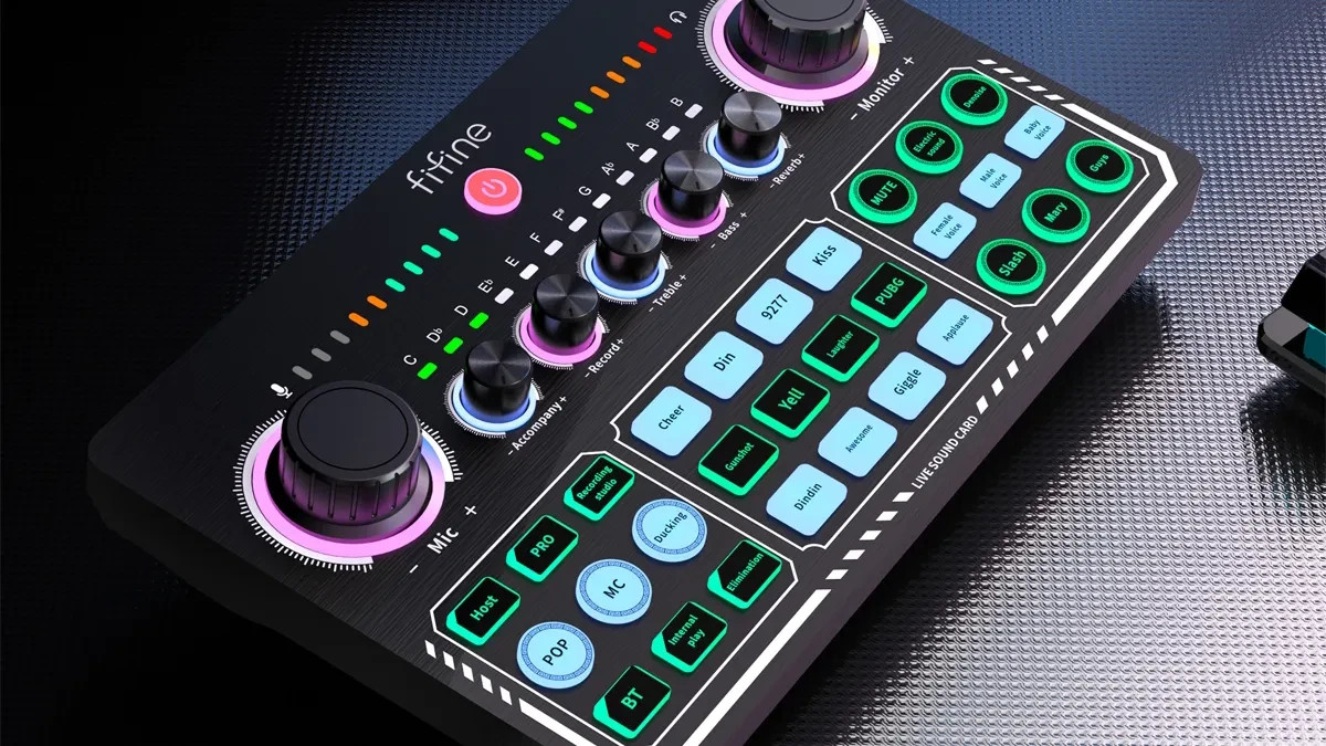 FIFINE Gaming Streaming Audio Mixer Amplitank SC6 Bluetooth