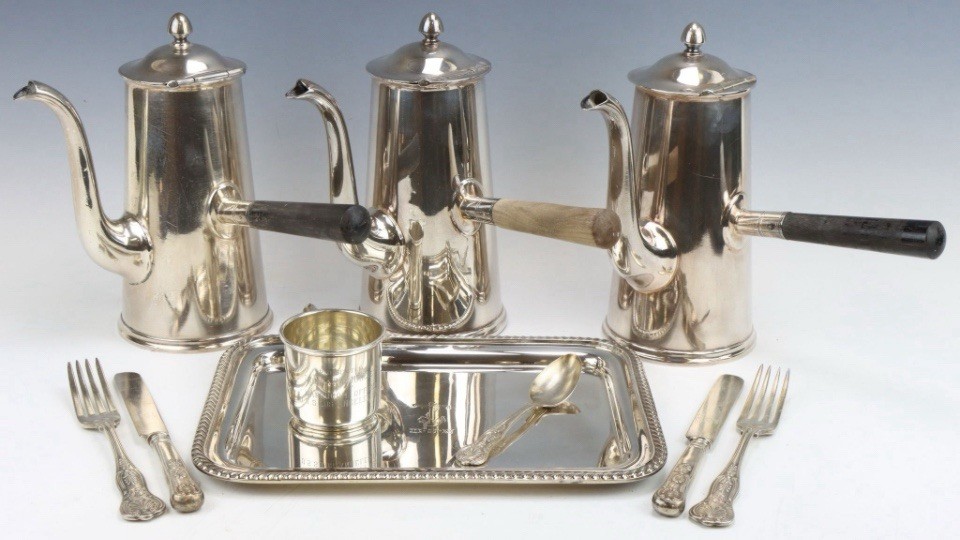 WWII-Era US Navy Silver Plate Wardroom Pieces from USS Los Angeles (CA-135)