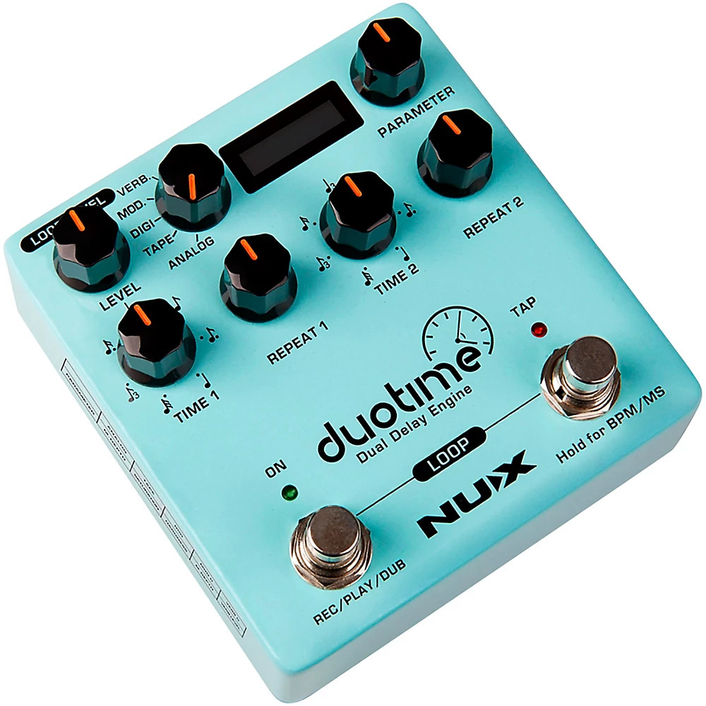 NUX Duotime Dual Delay Engine Effects Pedal Blue