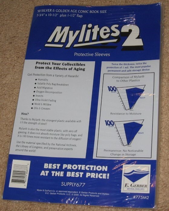 Pack 50 Mylites 2 Mil Mylar Dell Gold Key Classic Comic Book Bags sleeves 775M2