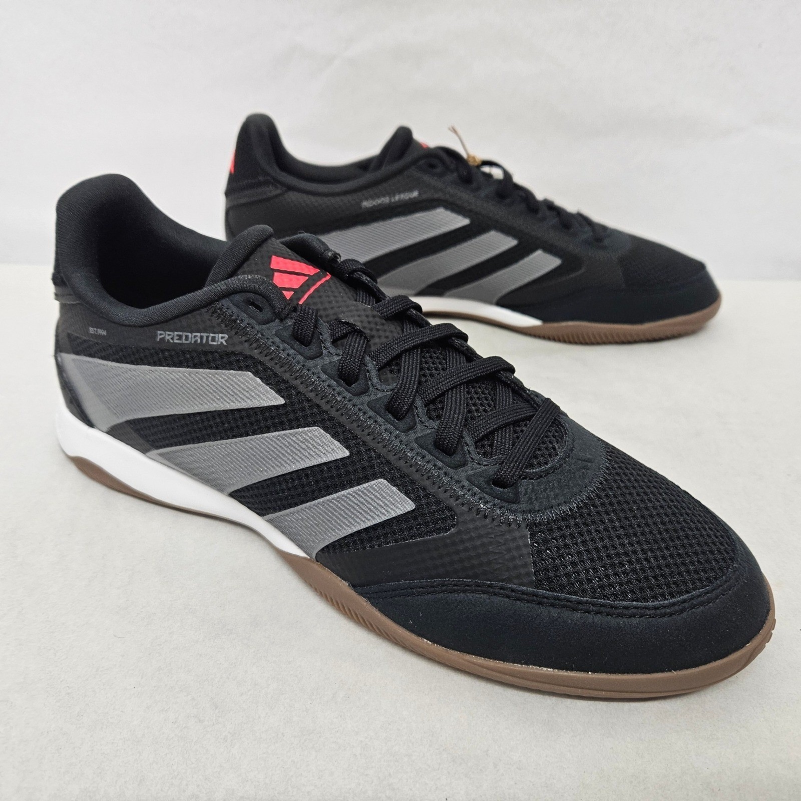 Adidas Predator League Indoor Soccer Shoes ID3781 Black Grey Red Mens Size 10