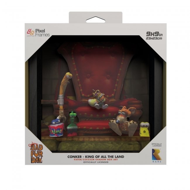 Pixel Frames Conker BFD - King of all the Land Shadow Box 9" x 9"
