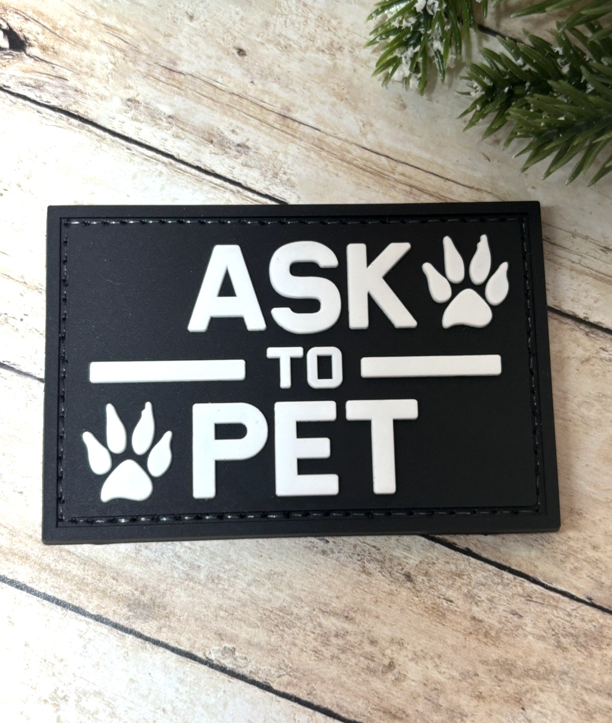 PVC Tactical Patch - Ask to Pet Patch - Morale Service Dog Patch - Hook Backed