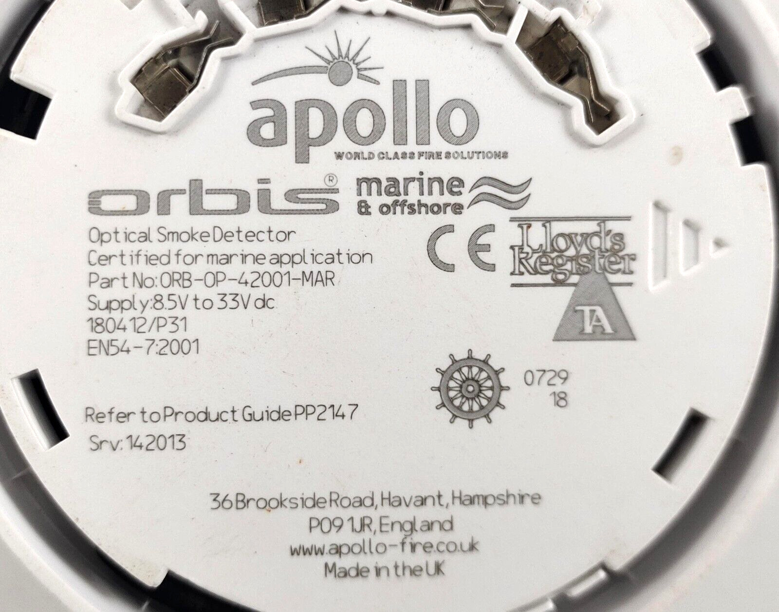 Apollo Orbis ORB-OP-42001-MAR Optical Smoke Detector Without Base
