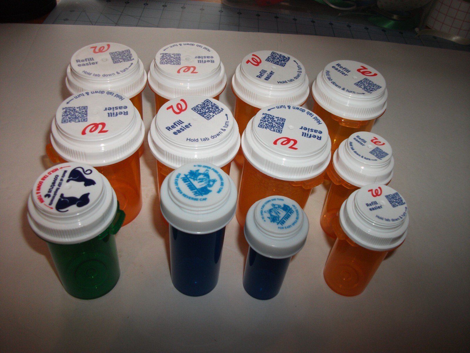 Lot of 12 Used Medicine Prescription Pill Bottles