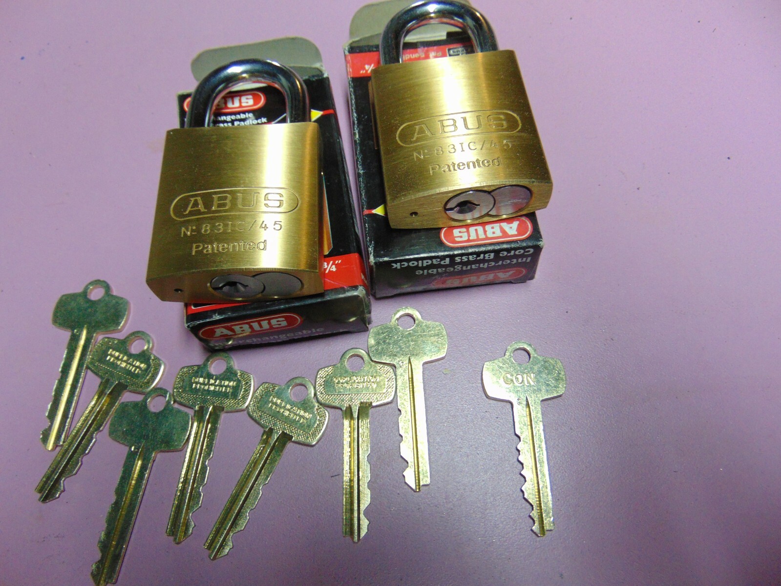 2 NEW ABUS IC BEST CYL. WITH C CORE AND 1 CORE AND 8 KEYS PADLOCK LOCKSMITH
