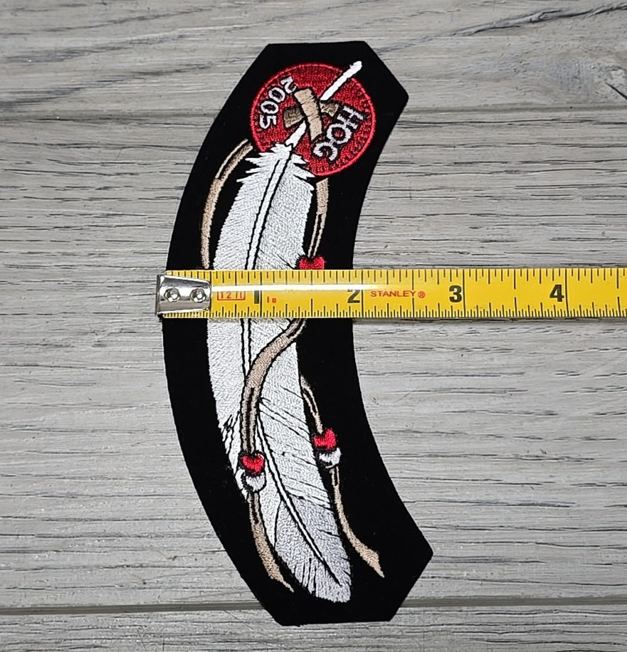 2005 HOG Harley Owners Group Eagle Feather Rocker Vest Jacket Patch & Pin