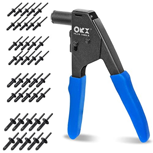 ORXPLUS Tools 90 Degree Plastic Rivet Gun Kit with 40 Poly Rivets | Right