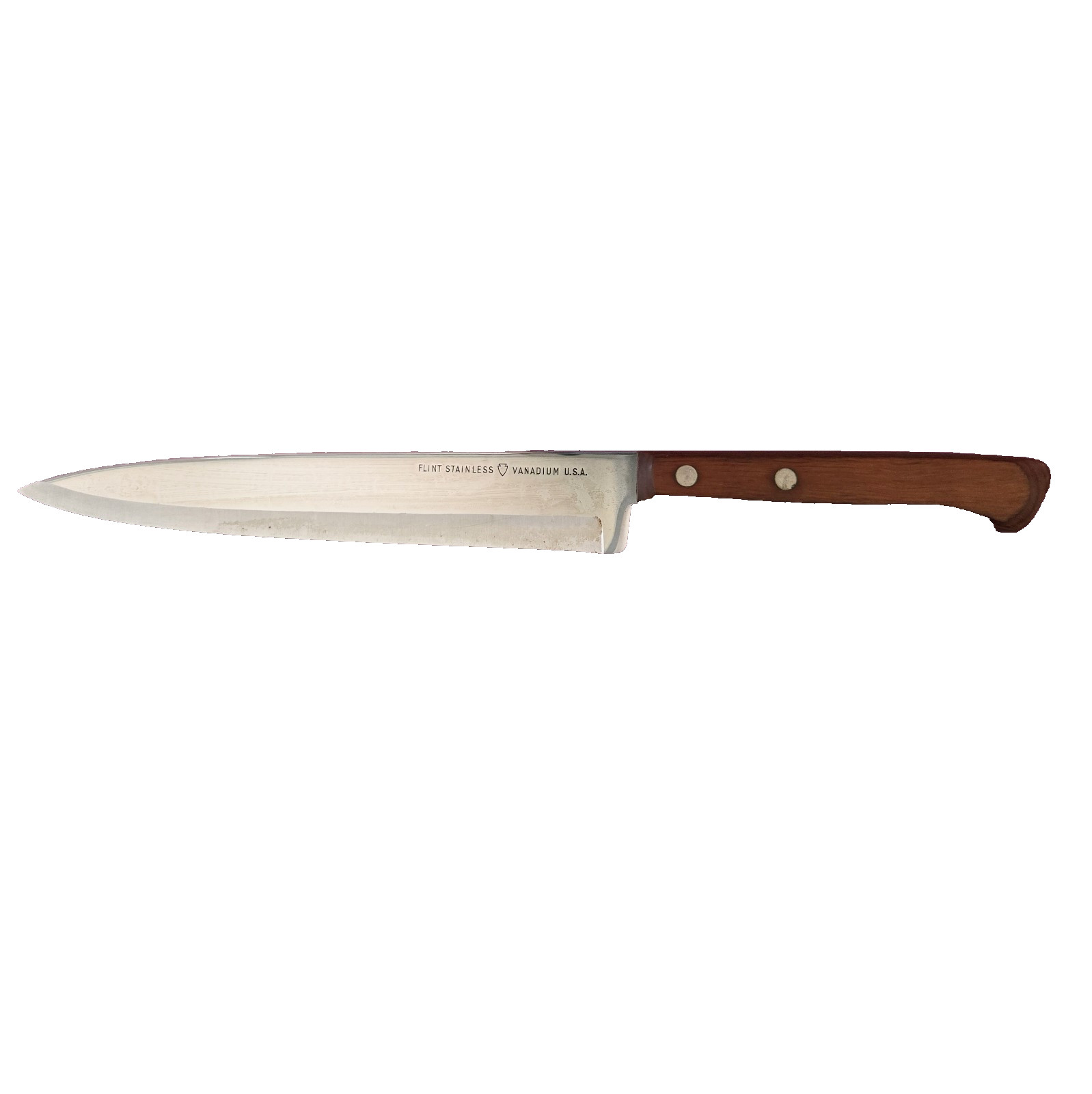 EKCO Flint Vanadium Chef Knife 13.25" Arrowhead Vintage Stainless Steel USA Made