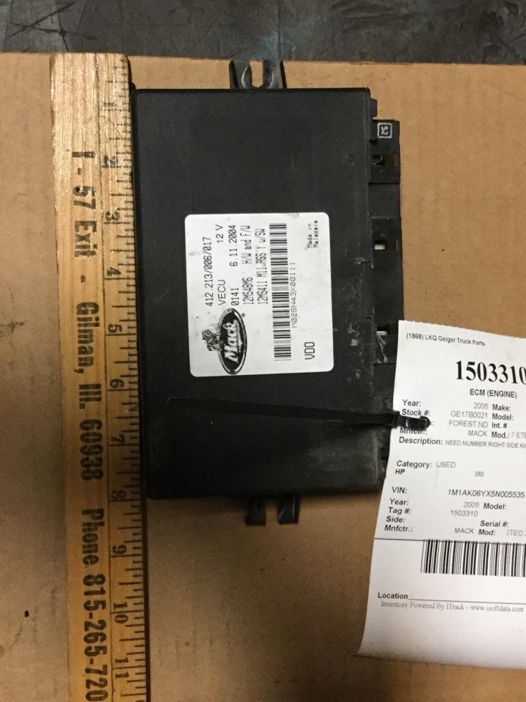Replaces 2005 MACK E7 ETEC 300 TO 399 HP ENGINE CONTROL MODULE (ECM) ,  IL