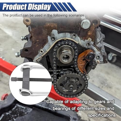2-Jaw Gear Puller 4 Inch, Adjustable Two Jaws Bearing Puller for Pulley Black