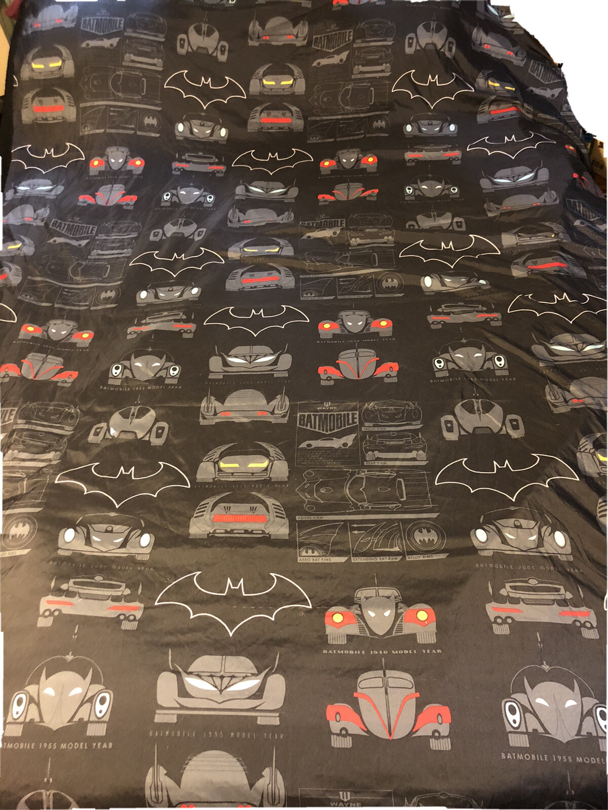 Batman 1940 to 2005 Batmobile Through the ages Twin Flat Sheet