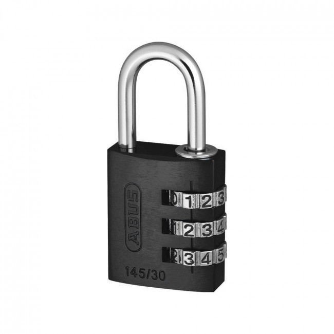 ABUS Combination Lock 145 - 3-Dial Aluminum, Black, 14530