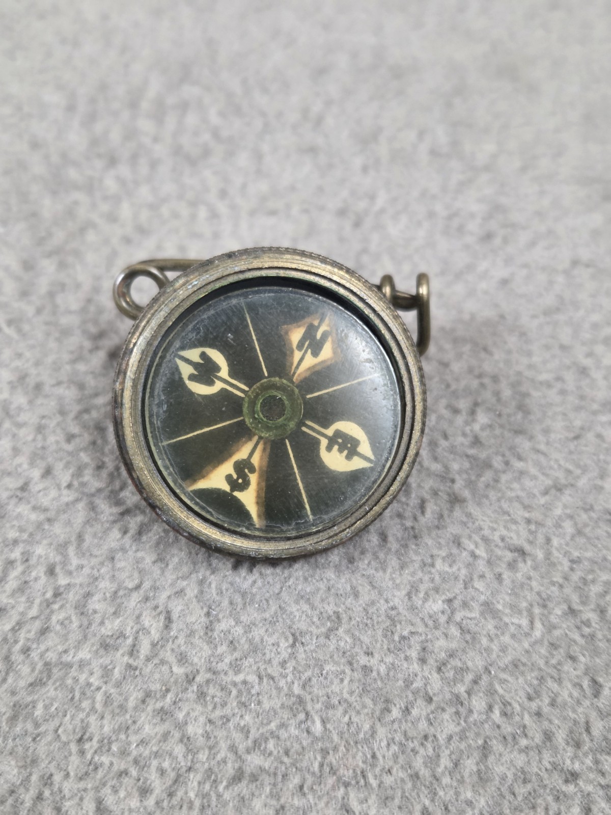 Vintage Marble's Gladstone Michigan Pocket Compass Brass (Non-Working)