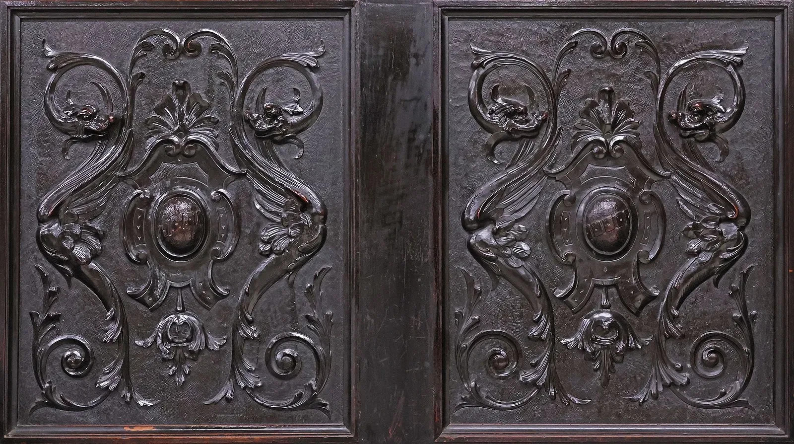 Hall Bench, Italian Renaissance Revival, Walnut, w/ Dragons, Storage, 1800s!