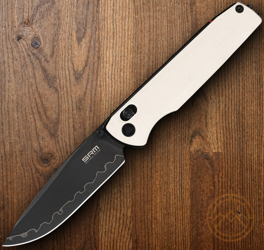 SRM Knives Terrier Folding Knife 3.63" 140Cr Steel Drop Point Blade G10 Handle