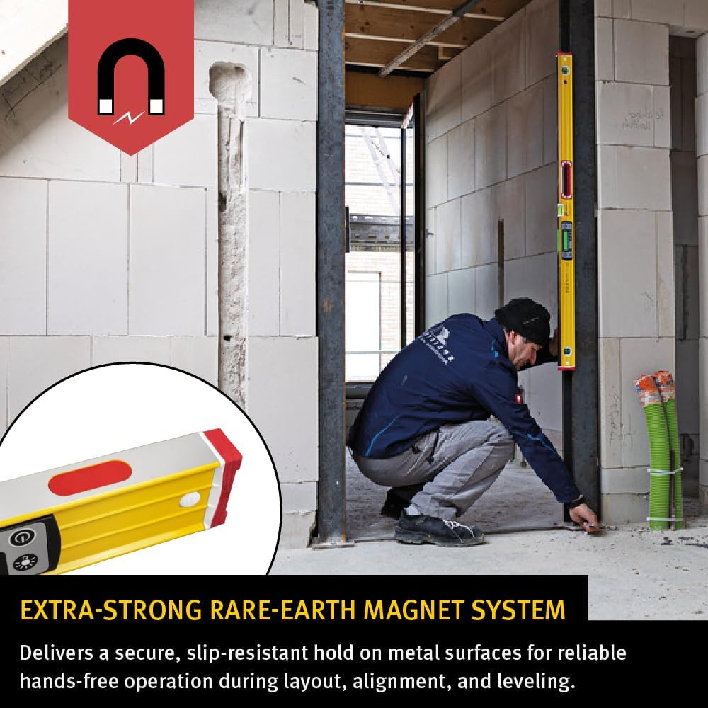 24" IP67 Magnetic Digital Level with Case - Durable & Accurate Tool