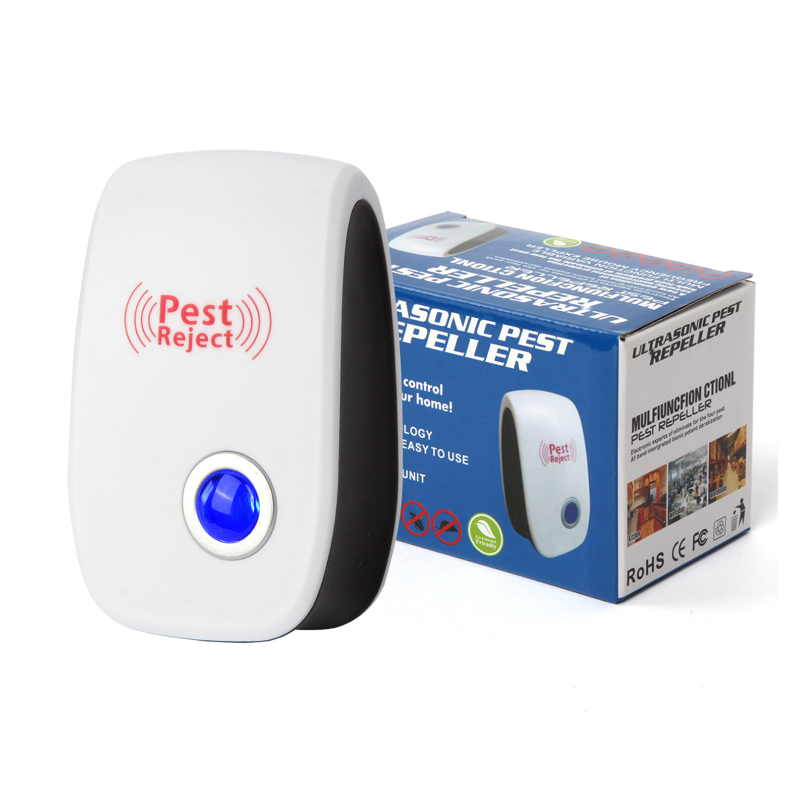 4 PACK Pest Reject Ultrasonic Repeller Reject Bug Mites Spider Defender Roaches