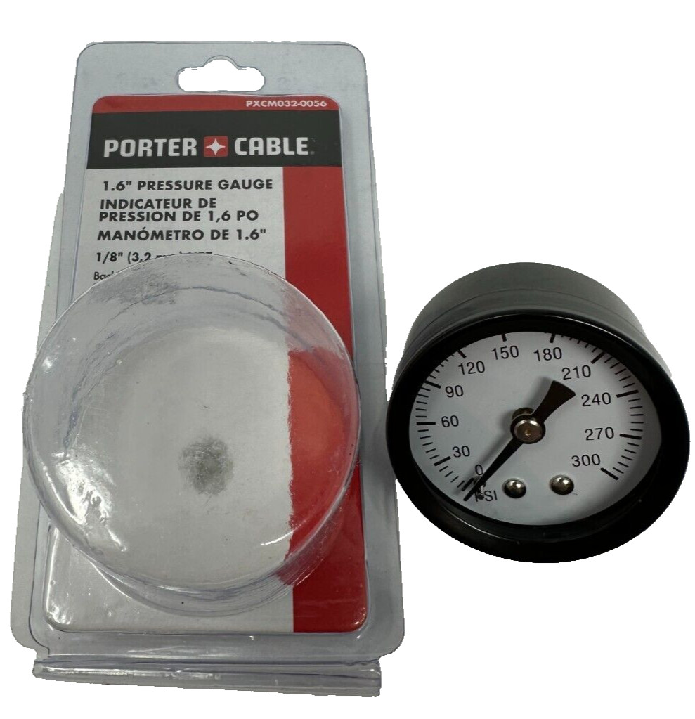 NEW Air Compressor Pressure Gauge 1/8" NPT, 0-300 PSI, 1.6" Face Free Shipping!