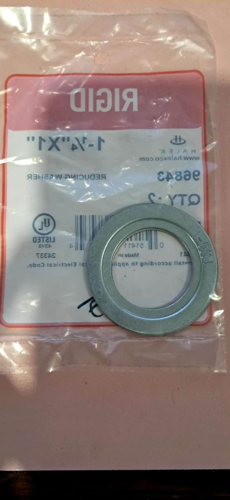 Rigid 1-1/4"X1" Reducing Washer