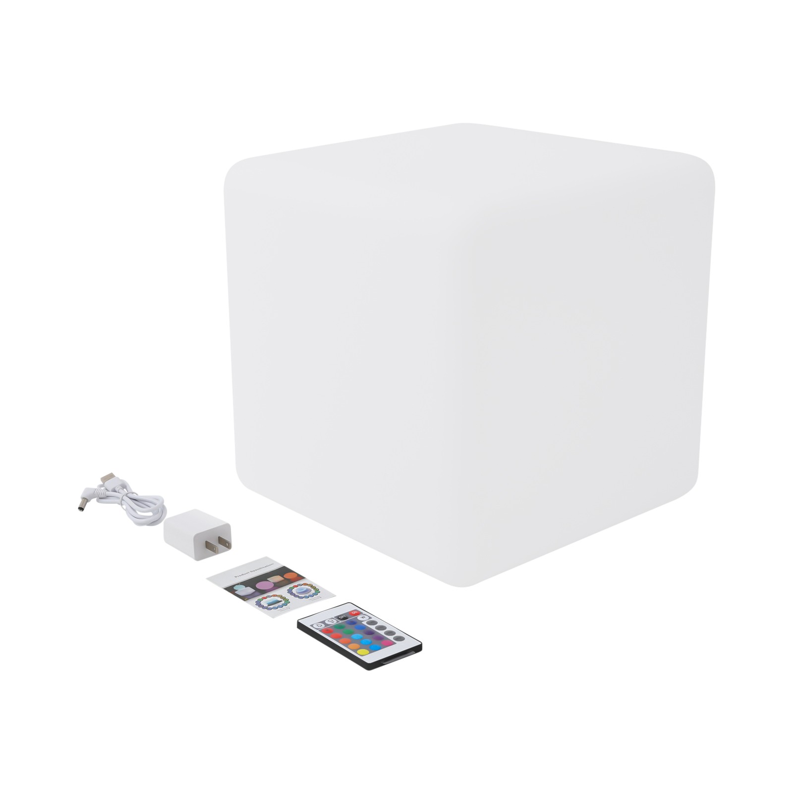 16 RGB Colors Rechargeable 12 inch LED Light Cube Stools Chair W/Remote Control