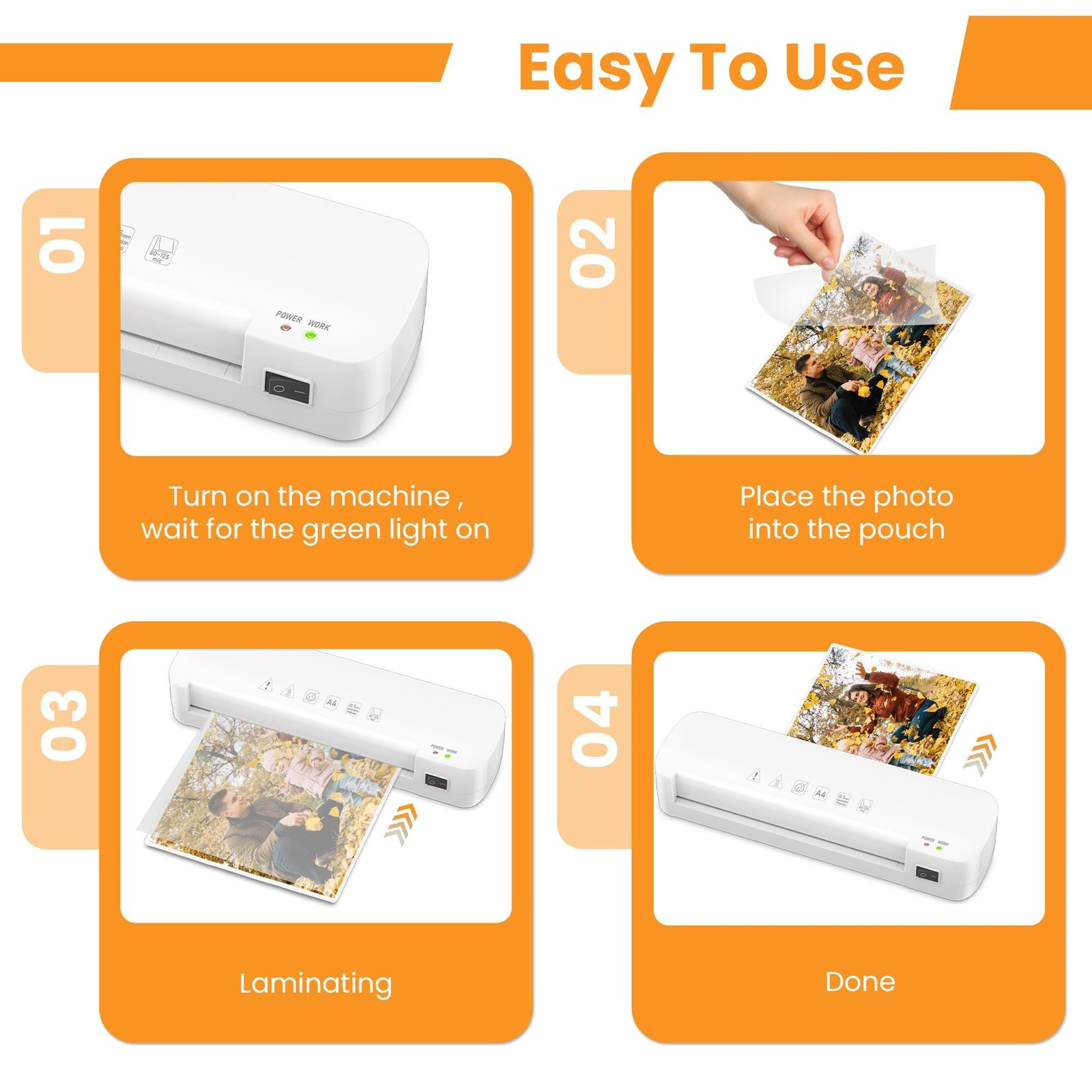 VUSIGN Laminator Machine, 9 Inch Laminators with 40 Laminating Sheets, 2 Roll...