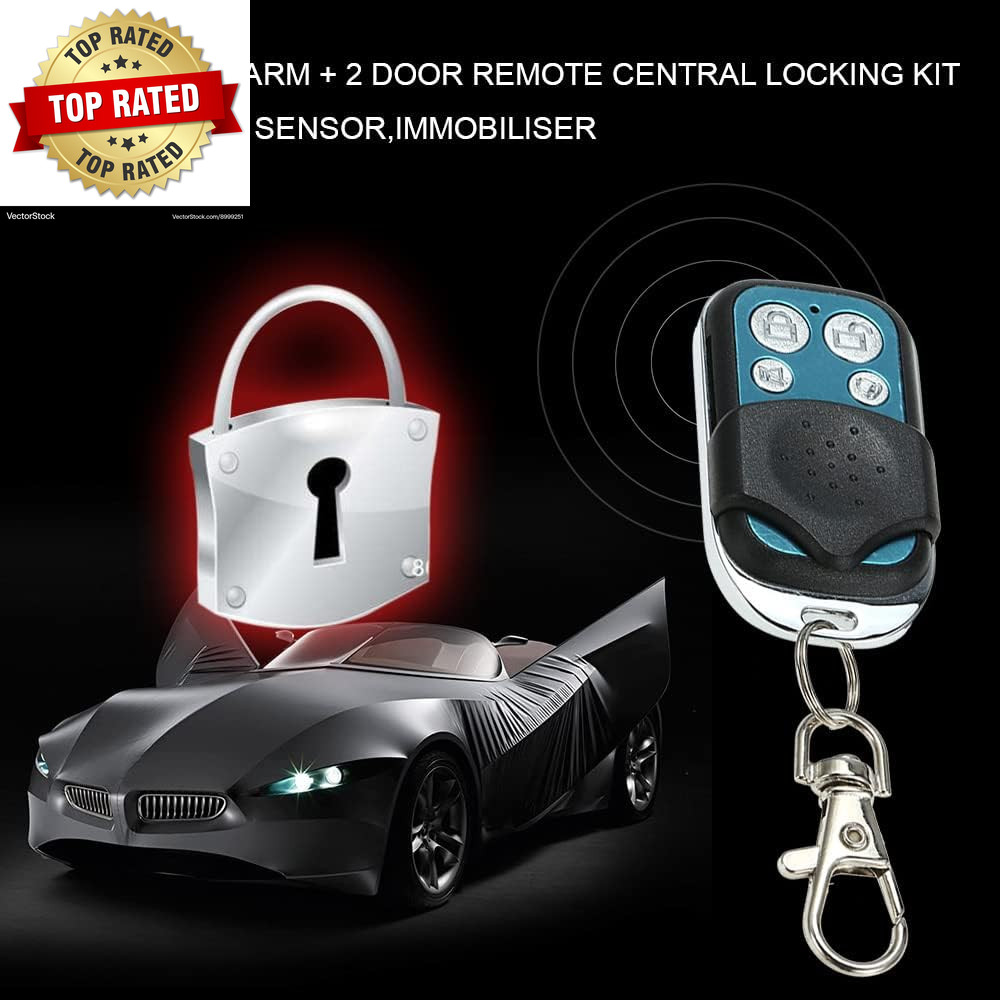 NEW Car Alarm System with 2 Door Remote Central Locking Kit Shock Sensor Immobil