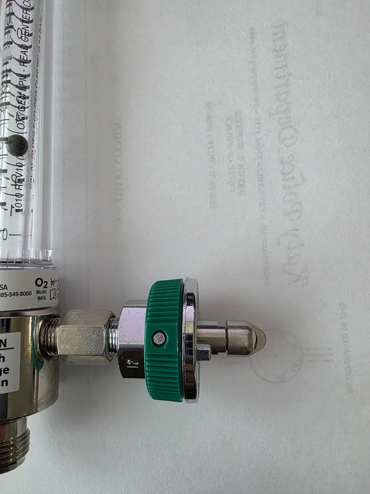 Oxygen flowmeter, up to 15lpm, ohmeda quick connect, new