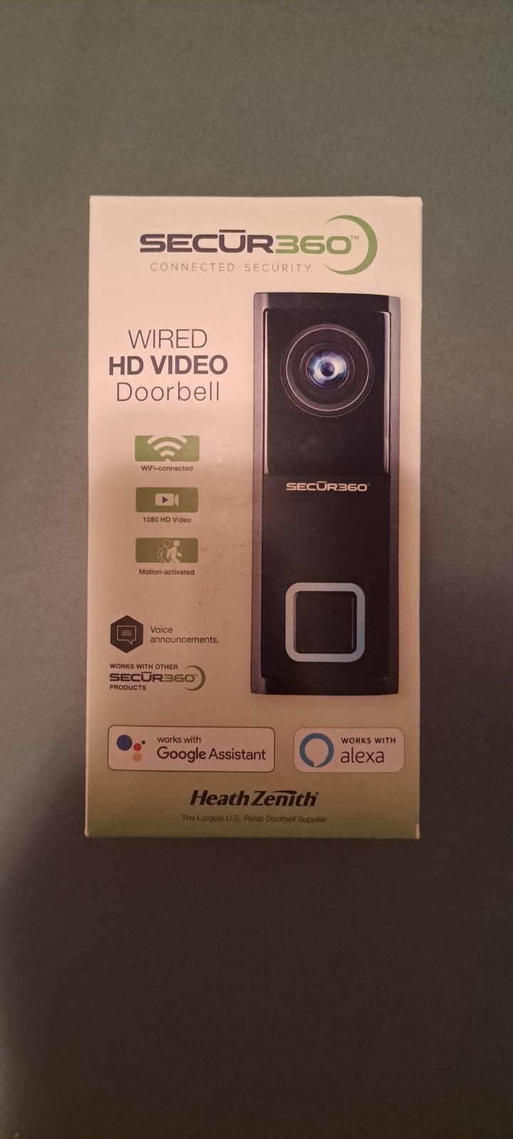 SECUR360 Wirde Smart Video Doorbell 2 Way Communication