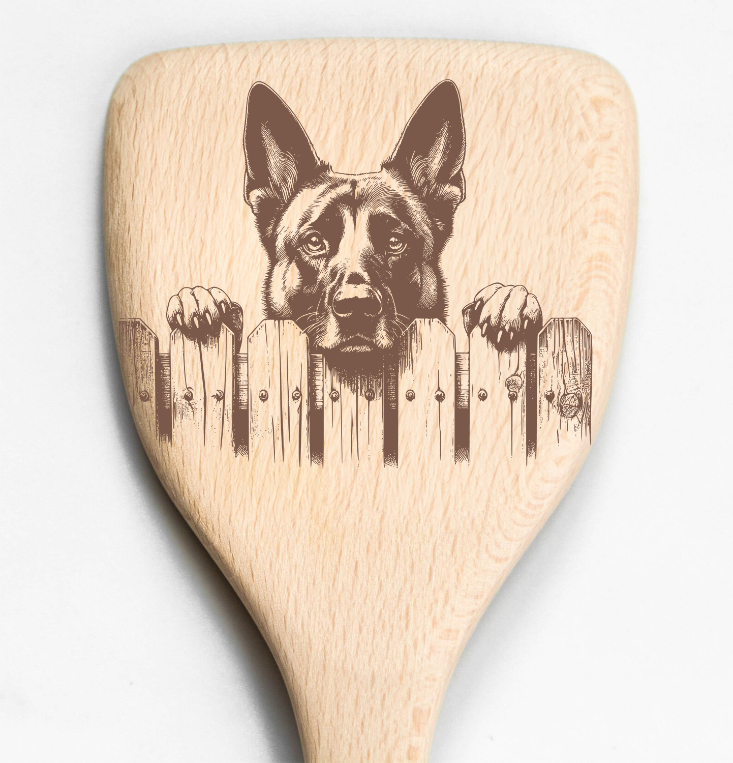 Belgian Malinois Shepherd Laser Engraved Dog Spatula Turner Shovel Long Handle