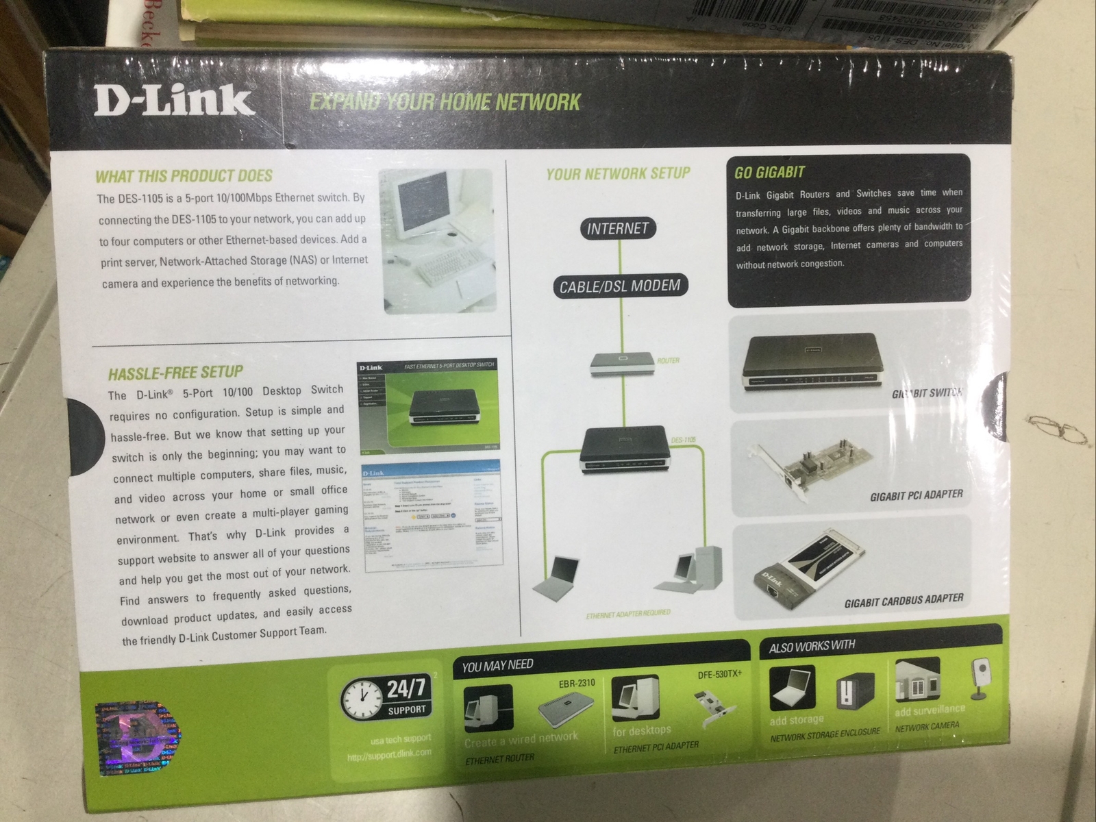 D-Link DES-1105 5-Port Fast Ethernet LAN Network Switch Hub