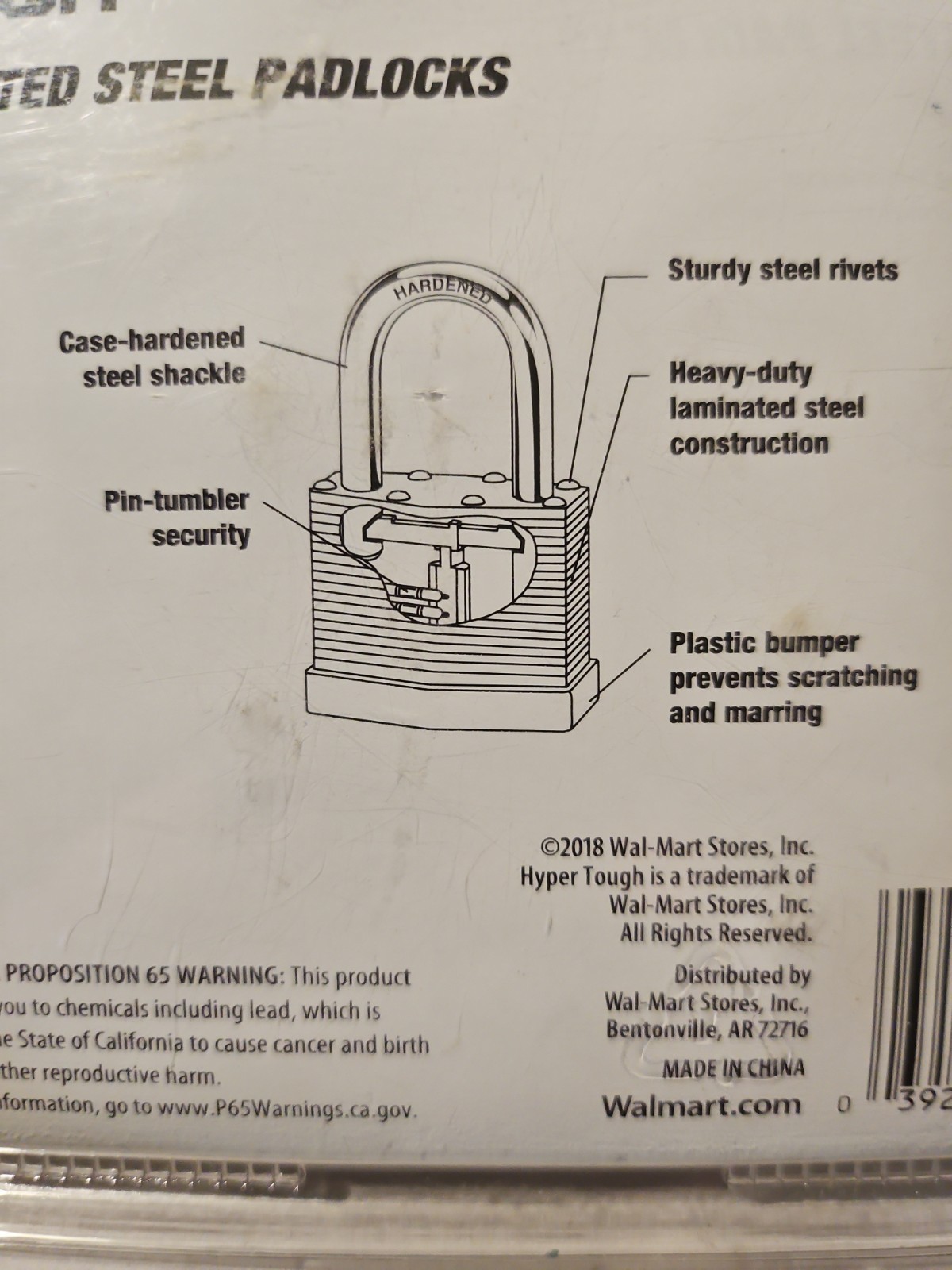 Hyper Tough 40mm Laminated Steel Keyed Padlock, 2 Pack