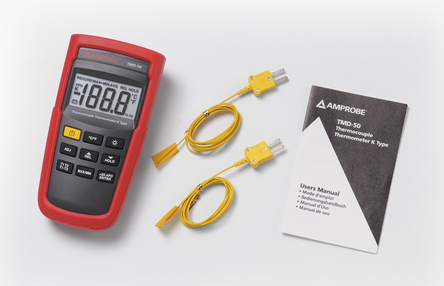 Dual K-Type Thermometer, Offset Mode, Backlit LCD, Battery Power