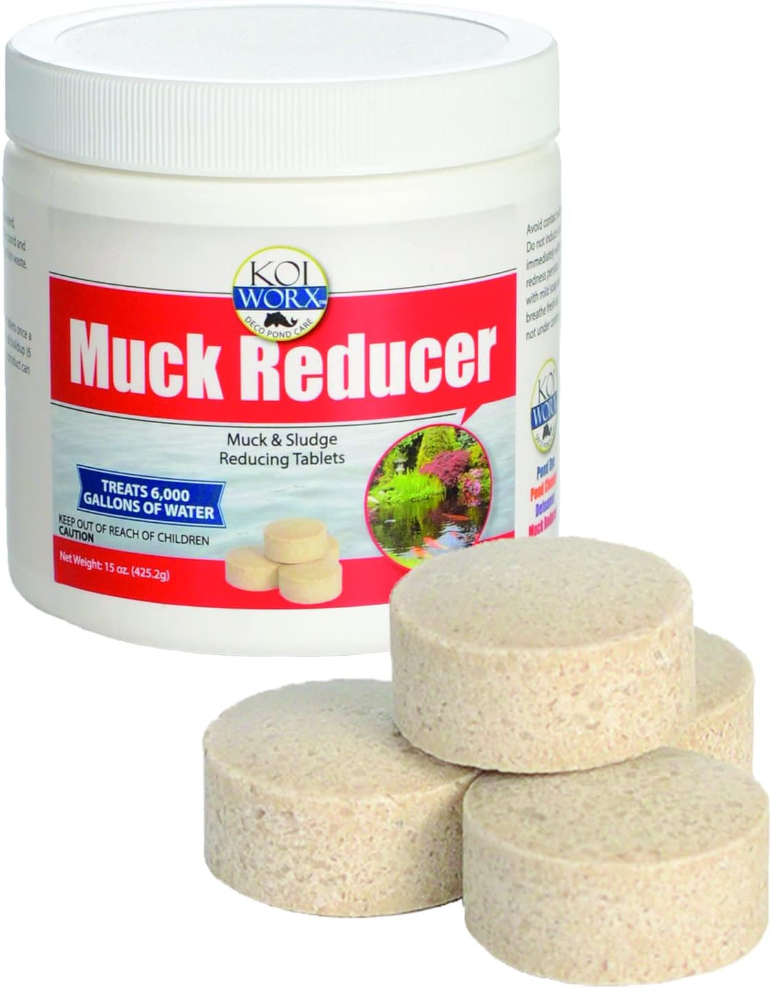 Koiworx Muck Reducer, 145 Tablets Treats up to 6,000 Gallons of Water, Beneficia