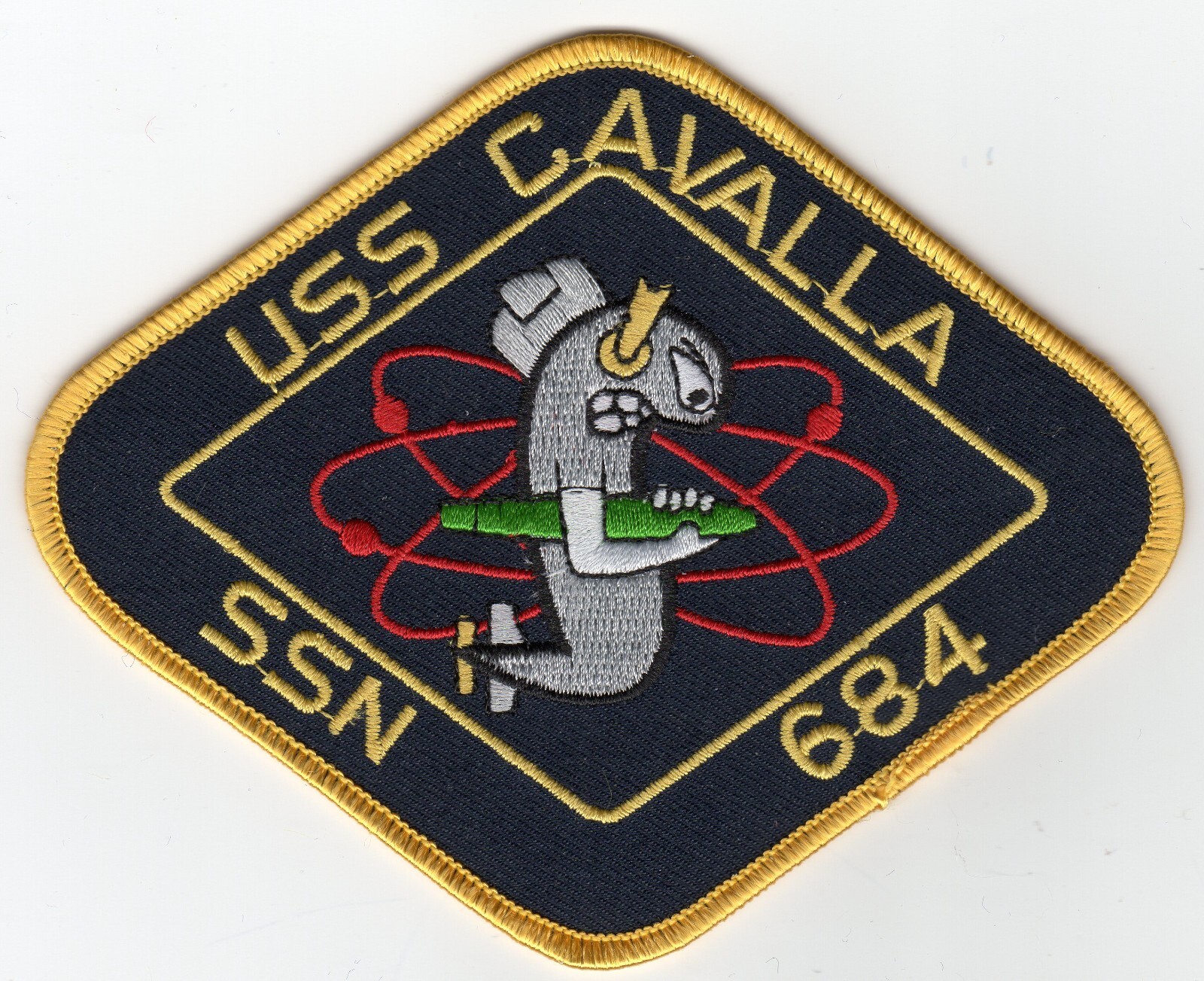 USS Cavalla SSN 684 - Crest 4 1/2 inch BCPatch c5414 Submarine Patch