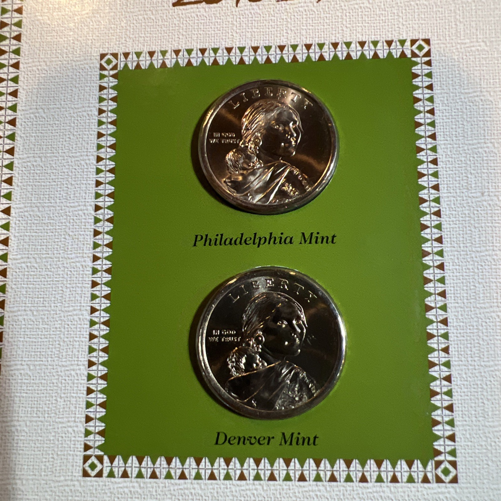 2016 Sacagawea Dollars Coin & Stamp Commemorative Panel - P & D Mints