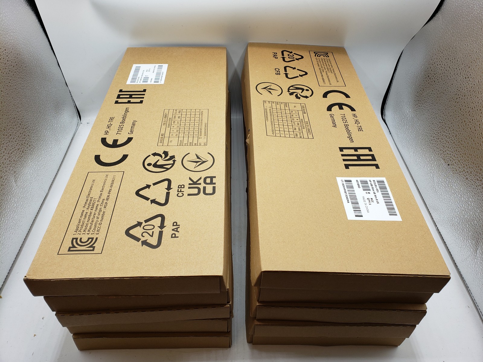 LOT OF 10 HP Keyboard Business Black Slim USB Windows Enhanced P/N 803181-001