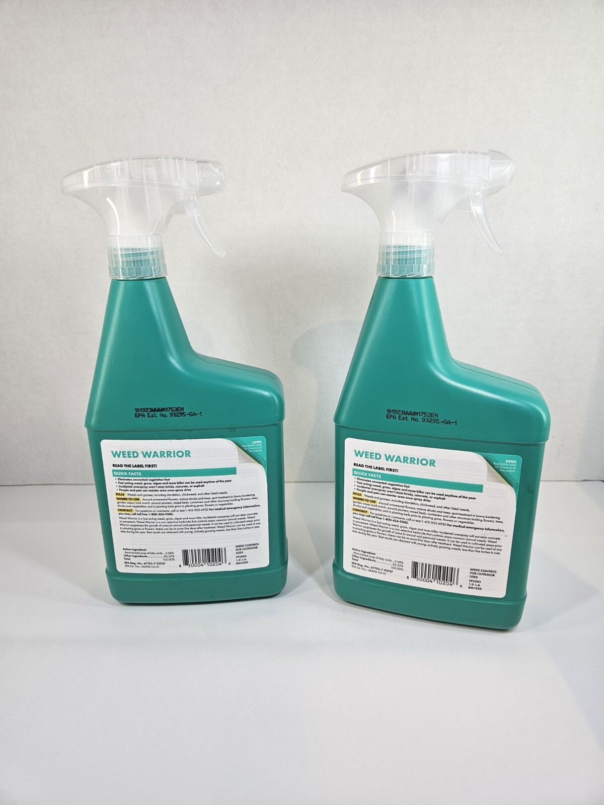 Lot of 2 Sunday Weed Warrior 32oz Grass & Weed Killer Spray OMRI Listed