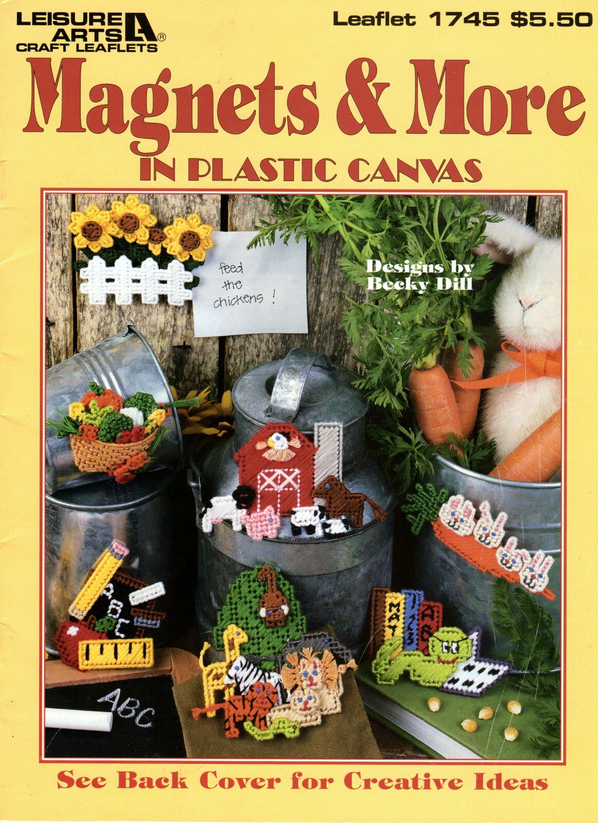 Magnets & More in Plastic Canvas School Days Bunnies Angel Hair Bows NOS