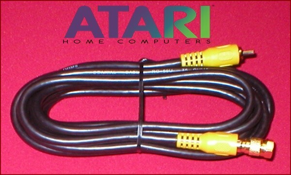 12Ft GOLD RCA Cable & GOLD RF TV Adapter for Atari Computer 600XL 130XE 65X