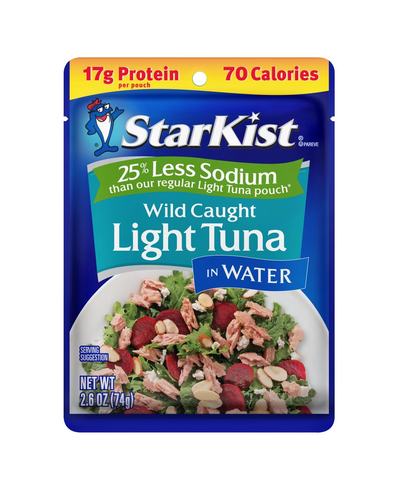 StarKist Reduced 2.6 Ounce (Pack of 6), Low Sodium Chunk Light Water 2.6oz