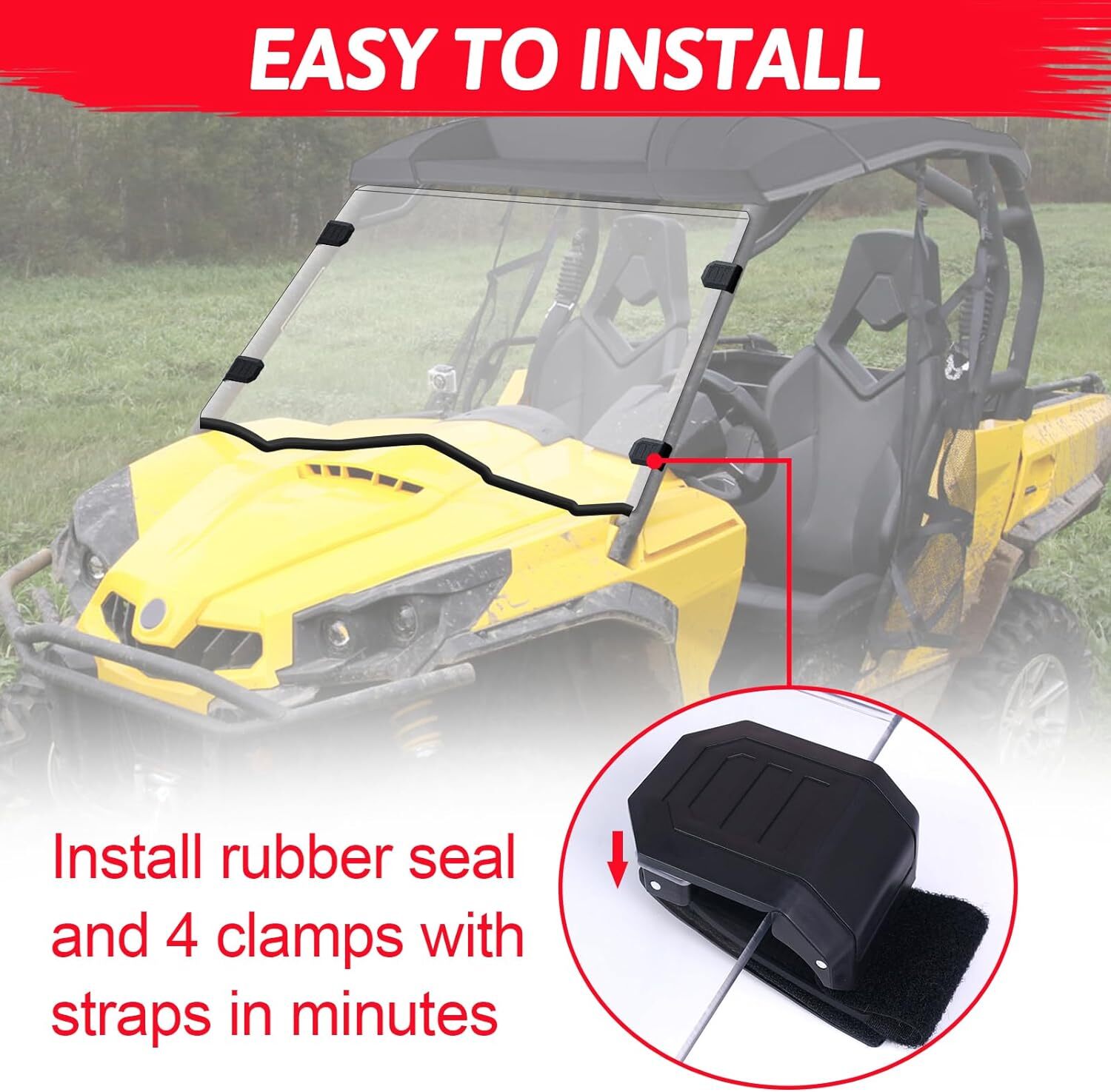 Anti-UV Full Windshield For 2011-2020 Can Am Commander 800/1000 Front Windon US