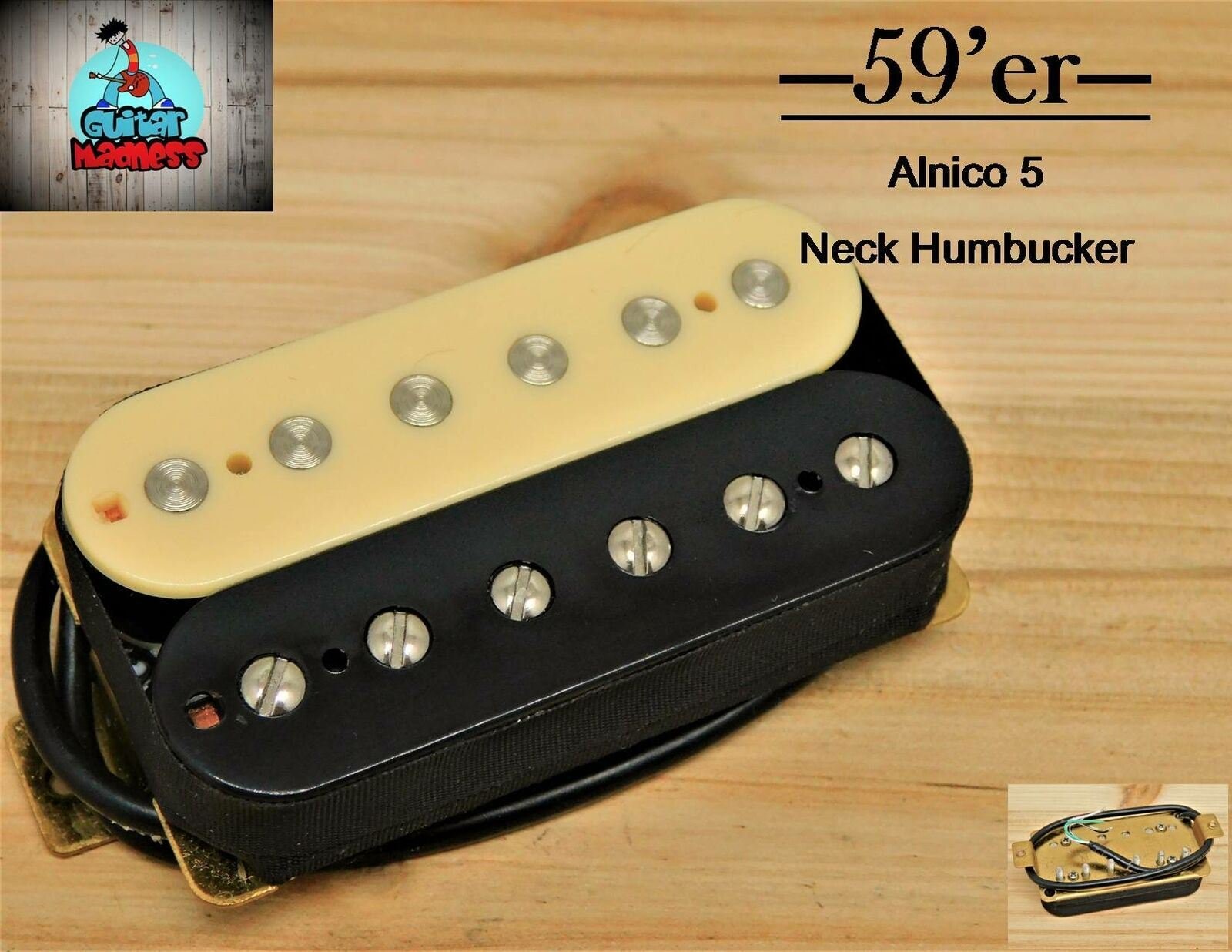 G.M. 59'er Alnico 5 Zebra Humbucker Neck (50mm) (4-wire) for Gibson Epiphone®
